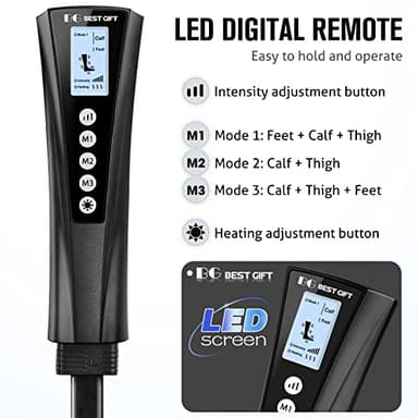 Gifts for Mom, Dad, Men, Women & Loved Ones – Air Compression Leg Massager with Heat – Ideal for Christmas, Mother Day & Father Day – Relieves Muscle Fatigue for Feet, Legs, Calves, Thighs, and Knees - Image 6