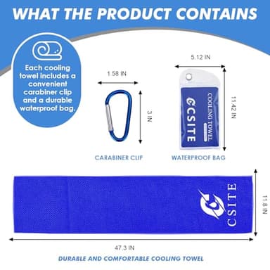 CSITE 6 Pack Cooling Towels (47"x12") for Neck and Face, Ice Towel for Hot Weather, Soft Breathable Chilly Gym Towels, Microfiber Towel for Work Out, Yoga, Running, Camping & More Activities - Image 5