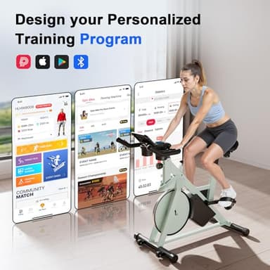 Superun Exercise Bike, Stationary Bikes for Home Gym with 32-Level Magnetic Resistance, 300LBS Capacity Indoor Cycling Bike with Comfortable Seat, LED Display - Image 5