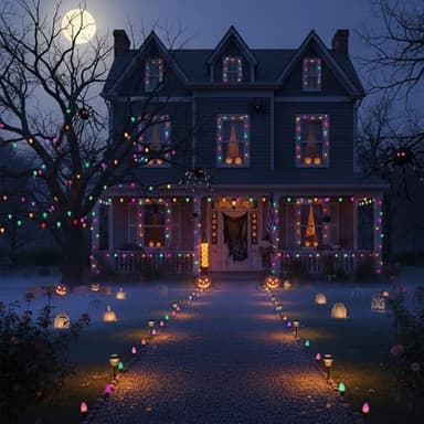 Halloween Lights, 25Ft C7 LED String Lights with Orange, Purple & Green Bulbs, Energy-Efficient, Waterproof, UL Certified for Outdoor & Indoor Halloween Yard, Porch, Patio, Garden Decorations - Image 8