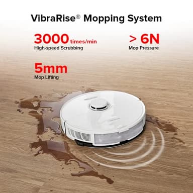 roborock S8+ Robot Vacuum, Sonic Mop with Self-Empty Dock, Stores up to 60-Days of Dust, Auto Lifting Mop, Ultrasonic Carpet Detection, 6000Pa Suction, White - Image 3