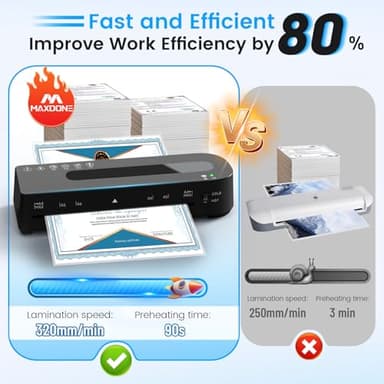 Laminator Machine, A4 Laminators Hot & Cold with 20 Laminating Sheets and Trimmer, 9 Inch Laminating Machine for Office, School, Business and Home - Image 3