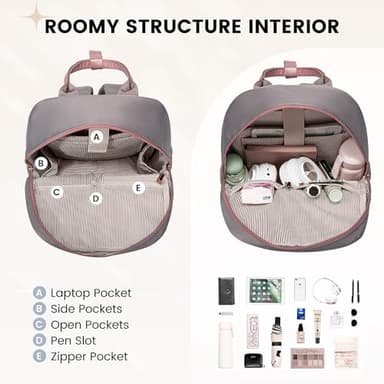 LOVEVOOK Backpack purse for Women, 14 Inch Laptop backpack Cute Waterproof Backpacks Stylish Travel Bags Vintage Daypacks for College Work - Image 4