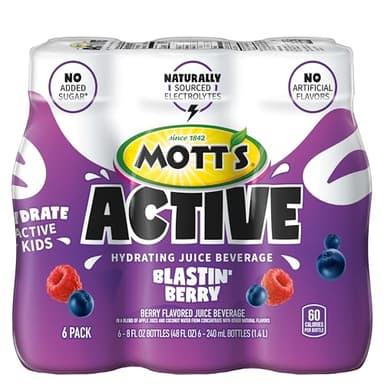 Mott's Active Blastin' Berry Hydrating Juice Beverage, 8 Fl Oz Bottles, 24 Count (4 Packs Of 6), Made With Naturally Sourced Electrolytes & Coconut Water, Gluten & Caffeine-free, Kosher - Image 11