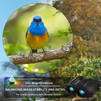 Hontry Binoculars for Adults and Kids, 10x25 Compact Binoculars for Bird Watching, Theater and Concerts, Hunting and Sport Games - Image 3