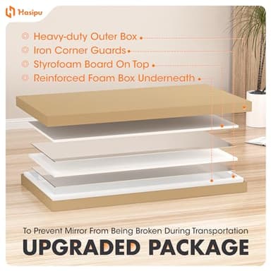 Hasipu Home Gym Mirror 48" L x 24" W - 2PCS Large Full Body Mirror for Yoga, Wall-Mounted Mirrors for Fitness, Garage, Dance Studio, 0.16in Tempered Glass Frameless - Image 9