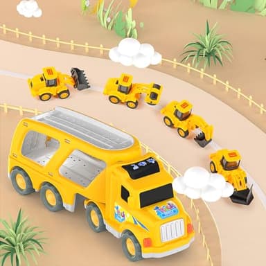 Veslier Construction Truck Toys for Boys Girls Age 1 2 3 4 5 6 Years Old,Carrier Transport Trucks for Kids 1-3 3-5 Year Old,Christmas Birthday Gift Toddler Toys. - Image 7