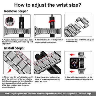 MioHHR Solid Stainless Steel Band Compatible with Apple Watch 44mm 42mm (Series 3/2/1), Metal Strap with Soft TPU Case for iWatch Series 6 5 4 3 2 1 SE SE2 SE3 Women and Men, Space Gray - Image 6
