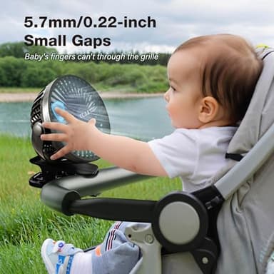 Portable Clip on Fan, Rechargeable USB Desk Fans, Stroller Fan With TYPE-C Port 360° Rotatable Personal Small Mini Table Fan for Home Office Car Seat Crib Camping - Image 6