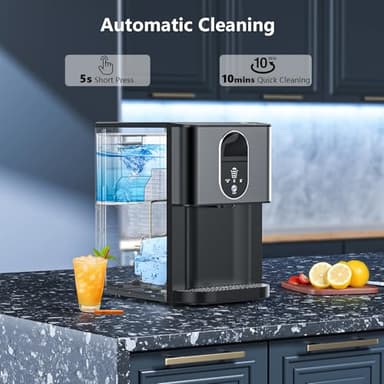 Portable Nugget Ice Maker Countertop, Self-Dispensing Pebble Ice Maker, 44 lbs/Day Soft Chewable Pellet Ice Machine for Home, Kitchen, Bar, Single Button Operation, Compact Design Ice Making Machine - Image 6
