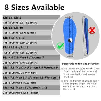 Edvbela Insoles for Airtag Hidden Holder, Tracker Devise Case for Kids, Adults and Elderly, Comfortable Inserts for Shoes, Blue (175-190mm) - Image 6