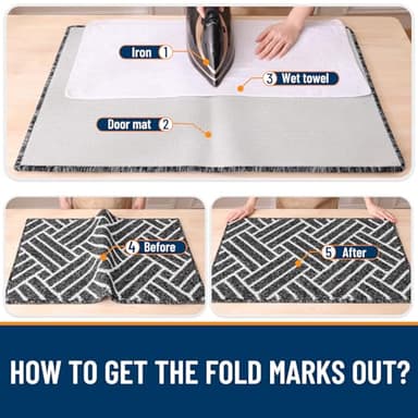 OLANLY Indoor Door Mat, 48x32 Inch, Dirt Resistant and Absorbent, Non-Slip Rubber Backing Floor Mats, Easy Clean Low-Profile Doormat for Entryway, Front Door, and Inside Entrance, Black - Image 8