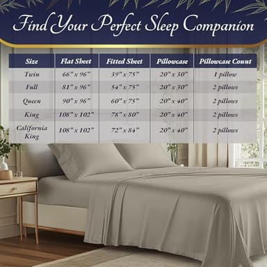 DECOLURE 100% Viscose Derived from Bamboo Sheets Queen Size 4pcs - Ultra Soft & Luxuriously Cooling, 17" Deep Pocket, Double Stitching, Perfect for Hot Sleepers - Queen Bed Sheets (Taupe) - Image 7