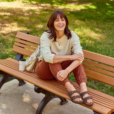 Litfun Women's Cork Footbed Sandal Summer Slip On Slide Sandals with Adjustable Buckle, Brown Size 9 - Image 7