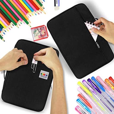 YOUSHARES Big Capacity Colored Pencil Case - 300 Slots large Pen Case Organizer with Multilayer Holder for Prismacolor Colored Pencils & Gel Pen (Black) - Image 7