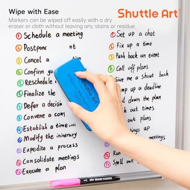 Shuttle Art Dry Erase Markers, 32 Pack 16 Colors Whiteboard Markers,Fine Tip Dry Erase Markers for Kids,Perfect For Writing on Whiteboards,Dry-Erase Boards,Mirrors,Calender,School Office Supplies - Image 6