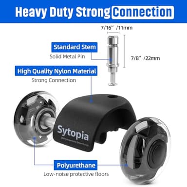 Office Chair Wheels 2" Desk Chair Caster Wheels Smooth Roller Style Quiet for Carpet and Hardwood Floors Universal Fit 11x22 mm Set of 5 Black - Image 6