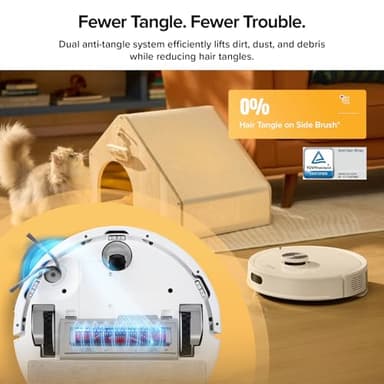 roborock Q7 M5+ Robot Vacuum and Mop, Upgraded from Q5 Max+, 7 Weeks Self-Emptying, 10000Pa Suction, Dual Anti-Tangle System, for Pet Hair & Carpet, PreciSense LiDAR Navigation, App Control, White - Image 4