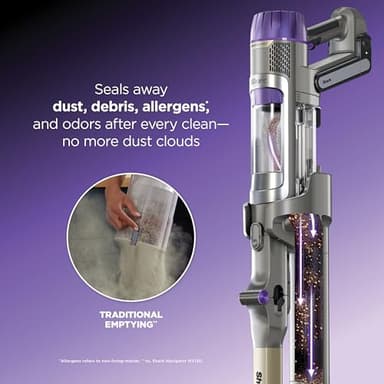 Shark Cordless Vacuum Cleaner with HEPA Filter, PowerDetect Clean & Empty, Powerful Suction, Auto-Empty System, Pet Hair Pickup, Carpets & Hardfloor, Dark Gray, IP3251 - Image 3