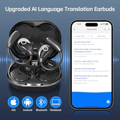AI Translation Earbuds Real Time 144 Languages Translating Headphone 3-in-1 Translator Earbuds Wireless Bluetooth Translation Headphone for Travel, Business, Learning, iOS & Android Compatible - Image 4