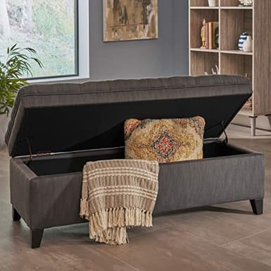 Christopher Knight Home Juliana Fabric Storage Ottoman, Gray - Image 11