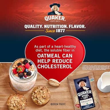 Quaker Steel Cut Oats, USDA Organic, Non GMO Project Verified, 20oz Resealable Bags (Pack of 4) - Image 4