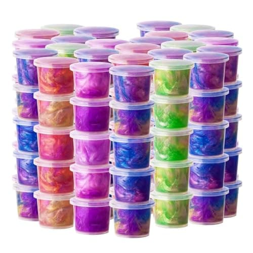 Fervfes 48 Packs Unicorn Galaxy Slime, Colorful Sludgy Gooey Fidget Galaxy Slime Kit for Sensory and Tactile Stimulation, Prize, Party Slime Favors,Easter Basket Stuffers - Image 1