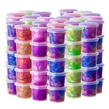 Fervfes 48 Packs Unicorn Galaxy Slime, Colorful Sludgy Gooey Fidget Galaxy Slime Kit for Sensory and Tactile Stimulation, Prize, Party Slime Favors,Easter Basket Stuffers - Image 1