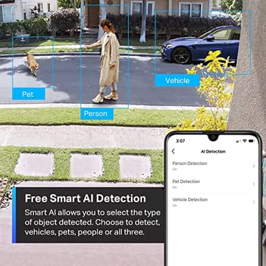 Tapo TP-Link ColorPro Wi-Fi Outdoor Camera | Plug-in | Daylight Clarity at Night | 2K QHD | Person/Pet/Vehicle Detection | Local/Cloud Storage | 127° FOV | Built-in Siren C325WB - Image 6