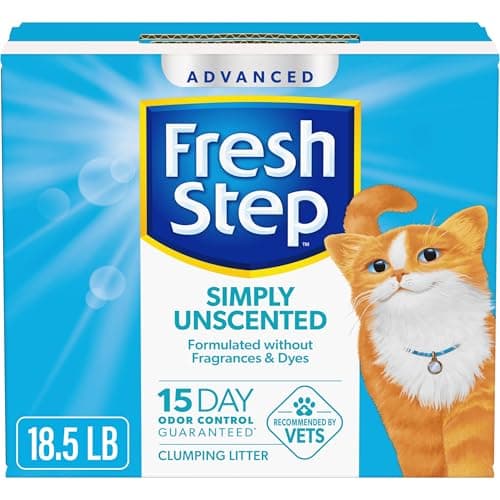 Fresh Step Advanced Simply Unscented Clumping Litter, Fresh Step Unscented Cat Litter Fights Odor on Contact, 18.5 lb. Box - Image 1