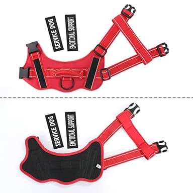 voopet Service Dog Harness, Emotional Support Pet Vest Harness, Reflective Breathable and Adjustable No-Pull ESA Dog Harness for Small Medium Large Dogs (with 4 PCS Removeable Tags) - Image 4