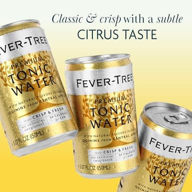 Fever-Tree Tonic Water - Premium Quality Mixer - Refreshing Beverage for Cocktails & Mocktails. Naturally Sourced Ingredients, No Artificial Sweeteners or Colors - 5.1 Fl Oz Cans - Pack of 8 - Image 4