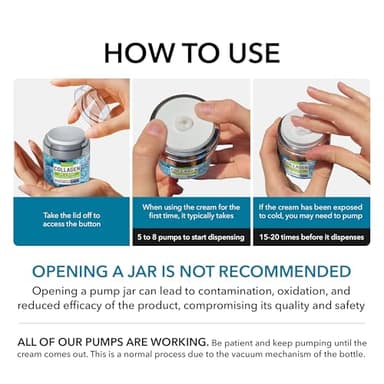 Collagen Cream for Face with Retinol & Hyaluronic Acid - Face Moisturizer for Women & Men - Skin Tightening & Firming - Anti Aging Daily Face Moisturizer in an Airless Pump - Intense Hydration - 1.7oz - Image 7