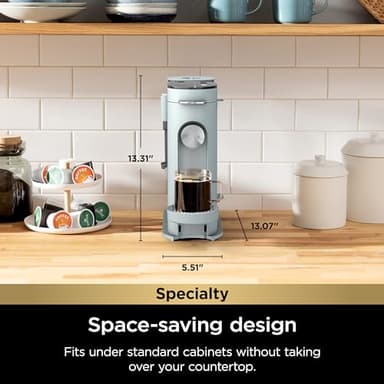 Ninja Pods & Grounds Specialty Single-Serve Coffee Maker, Compatible with K-Cups, Built-In Milk Frother, 6-oz. Cup to 24-oz. Travel Mug Sizes, Iced Coffee Maker, Glacier Blue, PB051GB (Renewed) - Image 7