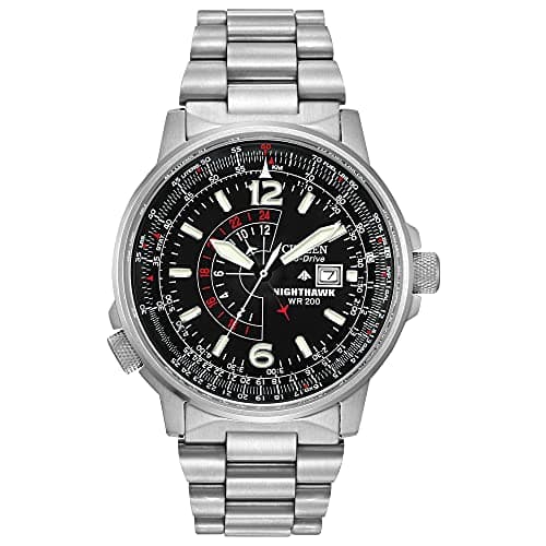 Citizen Men's Eco-Drive Promaster Air Nighthawk Pilot Stainless Steel Watch, Luminous, Black Dial, 42mm (Model: BJ7000-52E) - Image 1