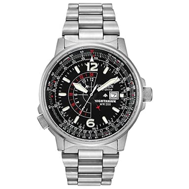 Citizen Men's Eco-Drive Promaster Air Nighthawk Pilot Stainless Steel Watch, Luminous, Black Dial, 42mm (Model: BJ7000-52E) - Image 1