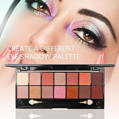 MTDXILTAI All in One Makeup Kit - 2X14 Eyeshadow Palette, Liquid Foundation, Eyeliner Pencils, Contouring Stick, Lip Gloss, 20Pcs Makeup Brushes (Black) - Image 4