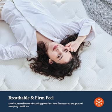 Coolvie Queen Mattress Firm, Strong Coils Hybrid Mattresses for Extra Lumbar & Hip Support, Cooling Knit Fabric Cover- CertiPUR-US® Certified Foam/ 80x60x12, 12 Inch Mattress Queen Size in a Box - Image 4