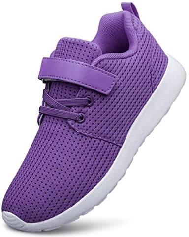 TOEDNNQI Boys Girls Sneakers Kids Lightweight Breathable Strap Athletic Running Shoes for Toddler/Little Kid/Big Kid Purple Size 8 - Image 5