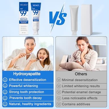 9.9% Hydroxyapatite Toothpaste for Enamel Protection and Tooth Strengthening, (2PCS) Nano Hydroxyapatite Toothpaste, Gentle Mint, Fresh Breath, Daily Use for Oral Health - Image 7
