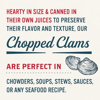 Snow's Wild Caught Chopped Clams Canned, 15 oz Can - Served in Clam Juice - 4g Protein Per Serving - Gluten Free, Keto Friendly, 99% Fat Free - Image 6