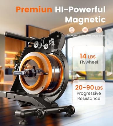 YOSUDA Magnetic Rowing Machine 350 LB Weight Capacity - Rower Machine for Home Use with LCD Monitor, Tablet Holder and Comfortable Seat Cushion - Image 2