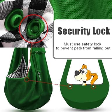 Tomkas Small Dog Sling Carrier - Classic Pocket & Classic Strap - for 3-10 lbs Pets(Emerald Green) - Image 5
