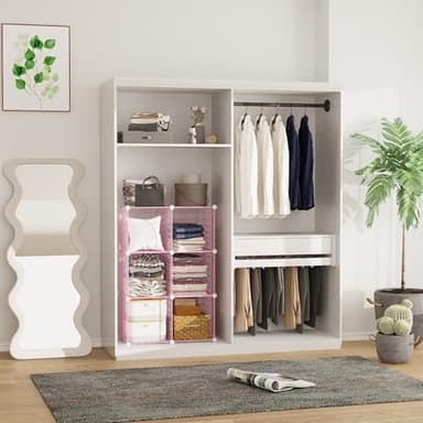 C&AHOME Wire Cube Storage, 6 - Cube Organizer Metal C Grids, Modular Shelves Units, Closet Organizer, Ideal for Home, Office, Living Room, 36.6”L x 12.4”W 36.6”H, Pink UWCS3006P - Image 5