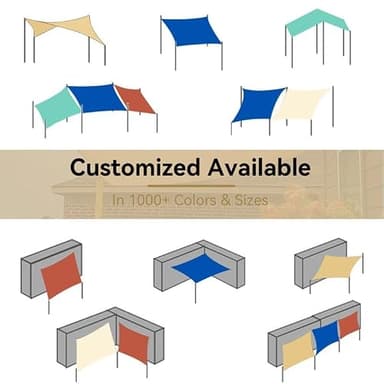 Amagenix Sun Shade Sail 6'X10' Curved Edge Outdoor Shade Canopy Light Grey Breathable 95% UV Block Shade Cloth for Patio Garden Backyard (We Make Custom Size) - Image 8