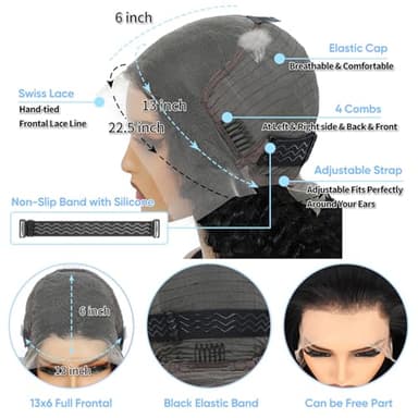 BJVT 26 Inch Deep Wave Lace Front Wigs Human Hair Wigs for Women 13x6 HD Lace Front Wigs Human Hair 200 Density Deep Curly Lace Frontal Wigs Human Hair Pre Plucked with Baby Hair - Image 4