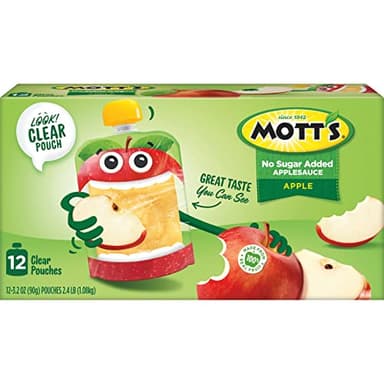 Mott's No Sugar Added Applesauce, 3.2 Oz Clear Pouches, 48 Count (4 Packs Of 12), Good Source Of Vitamin C, No Artificial Flavors - Image 11