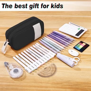 JAESITETER Big Capacity Pencil Case Aesthetic Pencil Case Office College School Large Storage High Capacity Pencile Pounch for Teen Girl Boy Men Women Design Large Pen Bag - Image 9