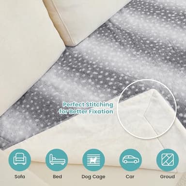 COZY KISS Waterproof Pet Blanket for Large Dog, Soft Luxury Faux Fur Throw for Woman Sofa Bed Couch, Non-Shedding Double Sided, Super Fluffy Thick Warm, Reversible, 50x60 in, Grey Deer Print - Image 6