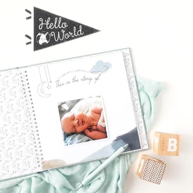 Lucy Darling Baby Memory Book – Celestial Skies | Luxury Baby First Year Book & Photo Album | Gender Neutral Keepsake Journal for Milestones, Memories & Photos | Thoughtful Pregnancy Gift - Image 3